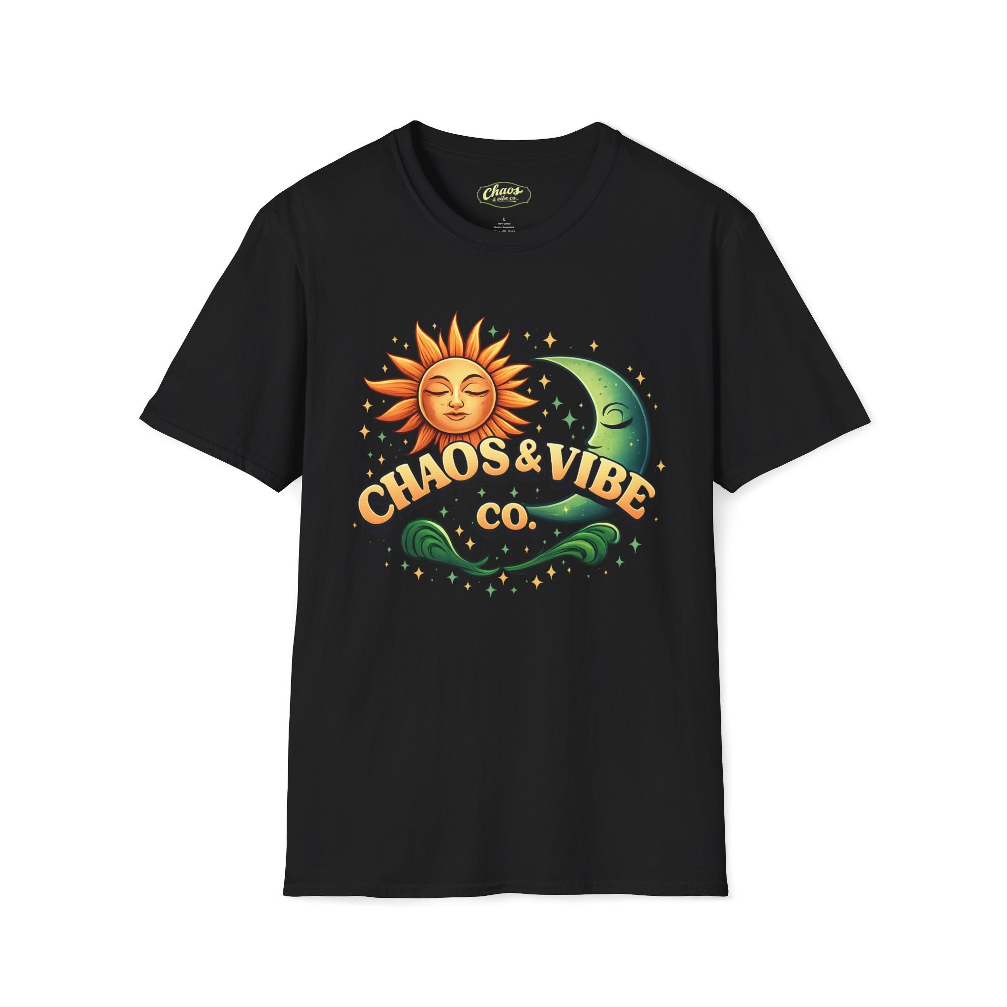 Sun and Moon Chaos & Vibe Co. T-Shirt | Retro Celestial Graphic Tee